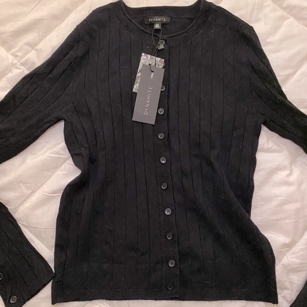 Cardigan ribbed sweater
